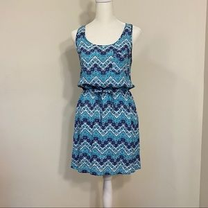 Blue chevron sun dress